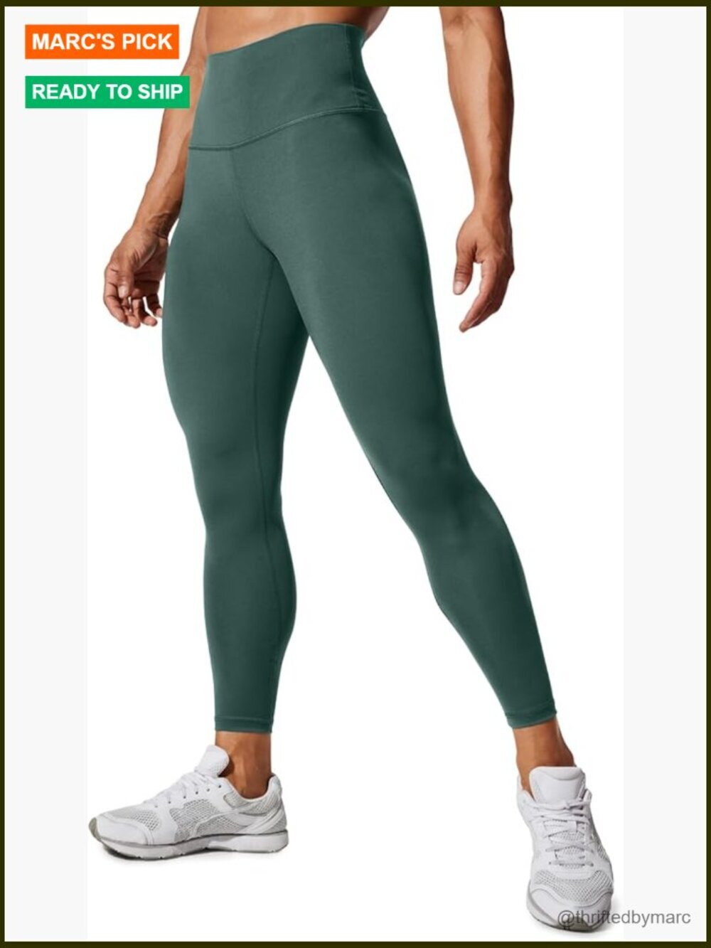 Compression Leggings - 25" Inseam High Waisted Tummy Control Workout Pants